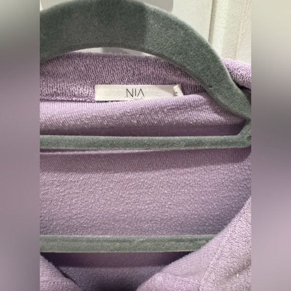 NIA Large Purple Terry Button Down Top. ๐ - Picture 4 of 5